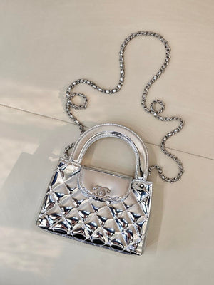 Chanel 26S AS4416 Mini Shopping Bag Mirror Calfskin Silver - Default Title - View 2