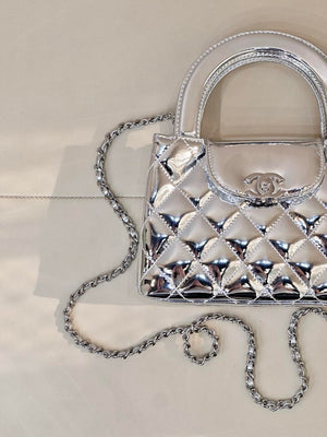 Chanel 26S AS4416 Mini Shopping Bag Mirror Calfskin Silver - Default Title - View 5