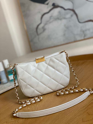 Chanel 3475 Small HOBO Handbag Lambskin & Gold-Tone Metal White - Default Title - View 2