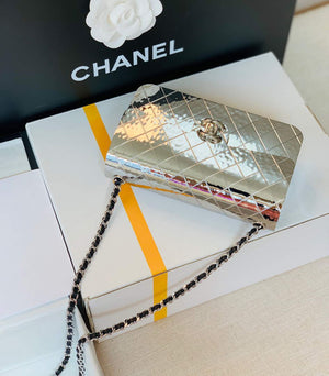 Chanel 99139 Chanel Evening Flap bag Lambskin Metal Silver - Default Title - View 1