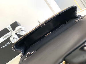 Chanel A01112 Flap Classic 11.12 Handbag 24S letter shape Black shiny sequin - Default Title - View 8