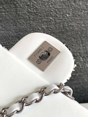 Chanel A01112 Flap Classic 11.12 Handbag 24S letter shape Silver shiny sequin - Default Title - View 7