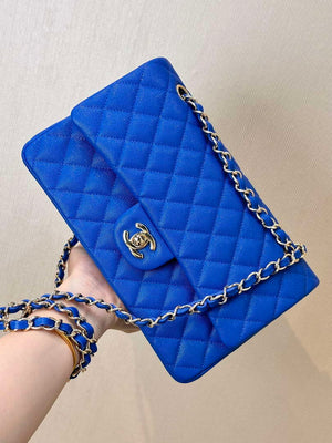 Chanel A01112 Flap Classic 11.12 Handbag Calfskin Blue - Gold - View 1