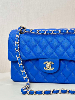 Chanel A01112 Flap Classic 11.12 Handbag Calfskin Blue - Gold - View 13