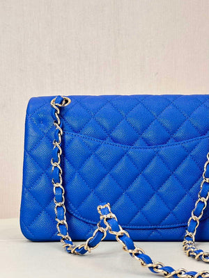 Chanel A01112 Flap Classic 11.12 Handbag Calfskin Blue - Gold - View 17