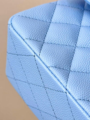 Chanel A01112 Flap Classic 11.12 Handbag Calfskin Gold Light Blue - Default Title - View 4