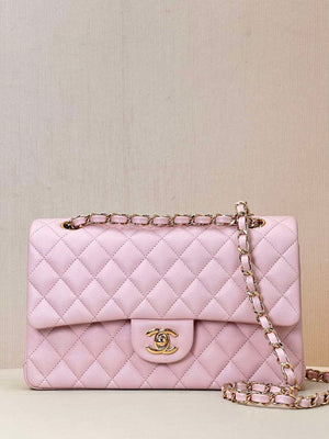 Chanel A01112 Flap Classic 11.12 Handbag Calfskin Gold Light Pink - Default Title - View 1
