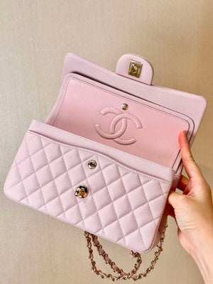 Chanel A01112 Flap Classic 11.12 Handbag Calfskin Gold Light Pink - Default Title - View 10