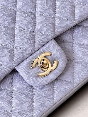 Chanel A01112 Flap Classic 11.12 Handbag Calfskin & Gold-Tone Metal Light Purple - Default Title - View 4