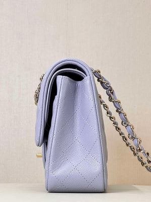 Chanel A01112 Flap Classic 11.12 Handbag Calfskin & Gold-Tone Metal Light Purple - Default Title - View 5
