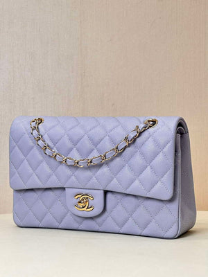 Chanel A01112 Flap Classic 11.12 Handbag Calfskin & Gold-Tone Metal Light Purple - Default Title - View 8
