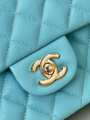 Chanel A01112 Flap Classic 11.12 Handbag Calfskin Gold Sky Blue - Default Title - View 15