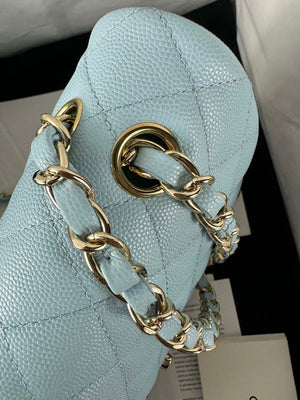 Chanel A01112 Flap Classic 11.12 Handbag Calfskin & Gold-Tone Metal Lake Blue - Default Title - View 5