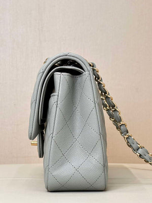 Chanel A01112 Flap Classic 11.12 Handbag Calfskin & Gold-Tone Metal Gray - Default Title - View 6