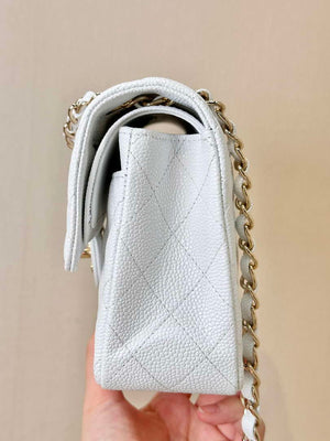 Chanel A01112 Flap Classic 11.12 Handbag Calfskin Gold Tone Metal White - Default Title - View 4