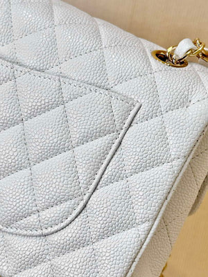 Chanel A01112 Flap Classic 11.12 Handbag Calfskin Gold Tone Metal White - Default Title - View 7