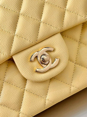 Chanel A01112 Flap Classic 11.12 Handbag Calfskin & Gold-Tone Metal Yellow - Default Title - View 5