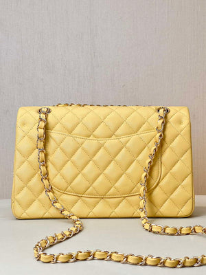 Chanel A01112 Flap Classic 11.12 Handbag Calfskin & Gold-Tone Metal Yellow - Default Title - View 7