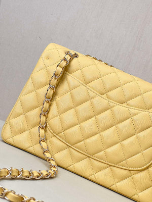 Chanel A01112 Flap Classic 11.12 Handbag Calfskin & Gold-Tone Metal Yellow - Default Title - View 8
