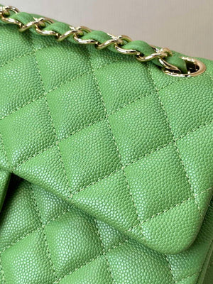 Chanel A01112 Flap Classic 11.12 Handbag Calfskin Green Gold - Default Title - View 2