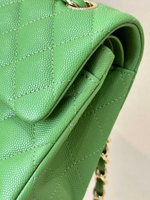 Chanel A01112 Flap Classic 11.12 Handbag Calfskin Green Gold - Default Title - View 3