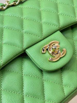 Chanel A01112 Flap Classic 11.12 Handbag Calfskin Green Gold - Default Title - View 4
