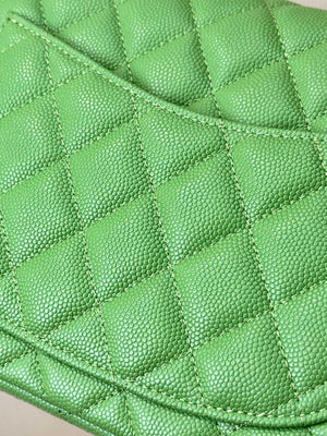 Chanel A01112 Flap Classic 11.12 Handbag Calfskin Green Gold - Default Title - View 7