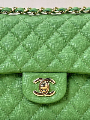 Chanel A01112 Flap Classic 11.12 Handbag Calfskin Green Gold - Default Title - View 12
