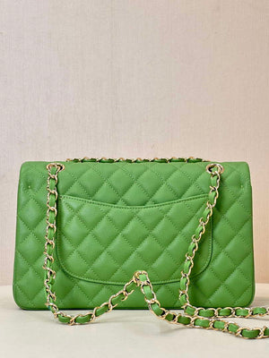 Chanel A01112 Flap Classic 11.12 Handbag Calfskin Green Gold - Default Title - View 16