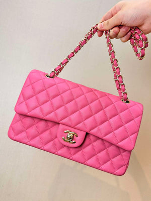 Chanel A01112 Flap Classic 11.12 Handbag Calfskin Pink - Gold - View 1