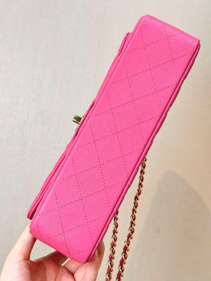 Chanel A01112 Flap Classic 11.12 Handbag Calfskin Pink - Gold - View 11