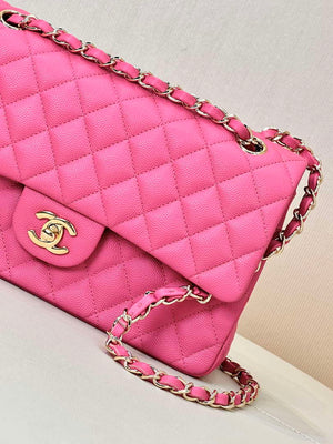 Chanel A01112 Flap Classic 11.12 Handbag Calfskin Pink - Gold - View 16