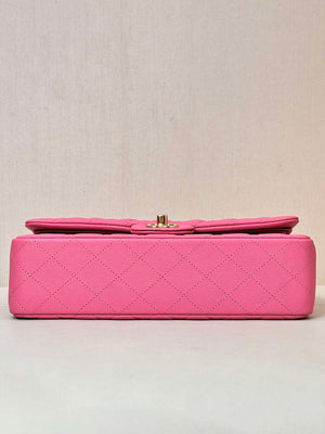 Chanel A01112 Flap Classic 11.12 Handbag Calfskin Pink - Gold - View 20