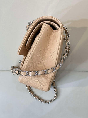 Chanel A01112 Flap Classic 11.12 Handbag Calfskin Sewing Edge Apricot - Gold - View 5