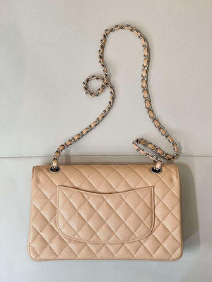 Chanel A01112 Flap Classic 11.12 Handbag Calfskin Sewing Edge Apricot - Gold - View 7