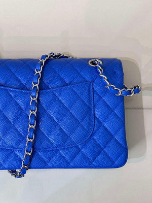 Chanel A01112 Flap Classic 11.12 Handbag Calfskin Sewing Edge Blue - Gold - View 17