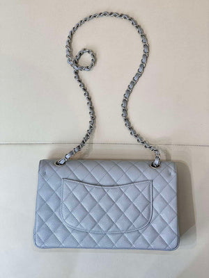 Chanel A01112 Flap Classic 11.12 Handbag Calfskin Sewing Edge Haze Blue - Gold - View 15