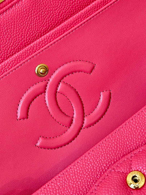 Chanel A01112 Flap Classic 11.12 Handbag Calfskin Sewing Edge Pink - Gold - View 8