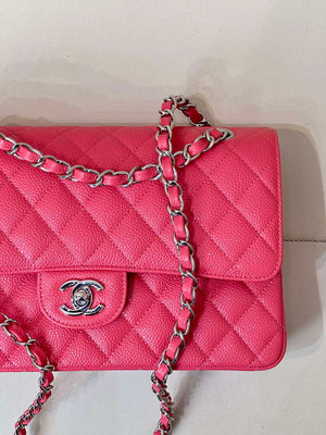Chanel A01112 Flap Classic 11.12 Handbag Calfskin Sewing Edge Pink - Gold - View 12