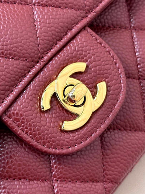 Chanel A01112 Flap Classic 11.12 Handbag Calfskin Sewing Edge Wine Red - Gold - View 5