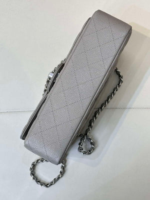 Chanel A01112 Flap Classic 11.12 Handbag Calfskin Sewing Elephant Gray - Gold - View 5