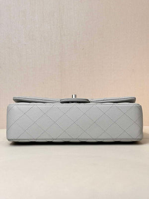 Chanel A01112 Flap Classic 11.12 Handbag Calfskin & Silver-Tone Metal Gray - Default Title - View 10