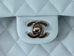 Chanel A01112 Flap Classic 11.12 Handbag Calfskin & Silver-Tone Metal Lake Blue - Default Title - View 3