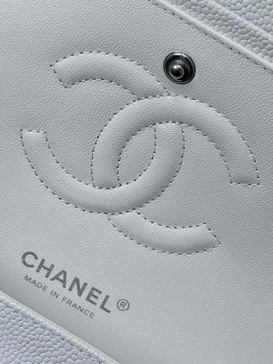 Chanel A01112 Flap Classic 11.12 Handbag Calfskin Silver Tone Metal White - Default Title - View 6