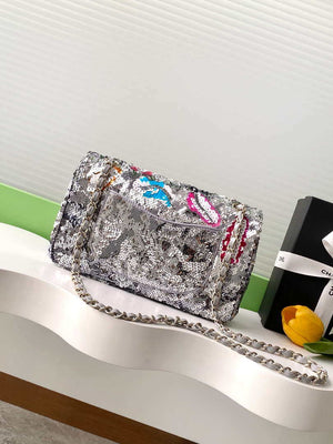 Chanel A01112 Flap Classic 11.12 Handbag Colorful sequin beads - Default Title - View 3