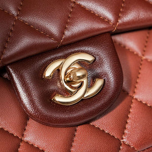 Chanel A01112 Flap Classic 11.12 Handbag Gradient Lambskin & Gold-Tone Metal Brown - Default Title - View 7