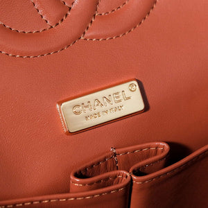 Chanel A01112 Flap Classic 11.12 Handbag Gradient Lambskin & Gold-Tone Metal Brown - Default Title - View 8
