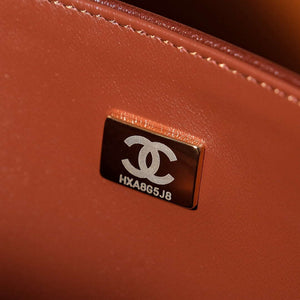 Chanel A01112 Flap Classic 11.12 Handbag Gradient Lambskin & Gold-Tone Metal Brown - Default Title - View 9