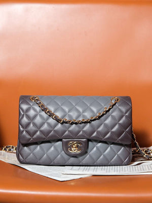 Chanel A01112 Flap Classic 11.12 Handbag Gradient Lambskin & Gold-Tone Metal Gray - Default Title - View 1