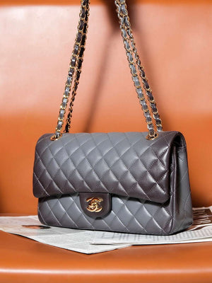 Chanel A01112 Flap Classic 11.12 Handbag Gradient Lambskin & Gold-Tone Metal Gray - Default Title - View 2